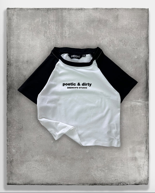 Black & White Raglan Crop Tee