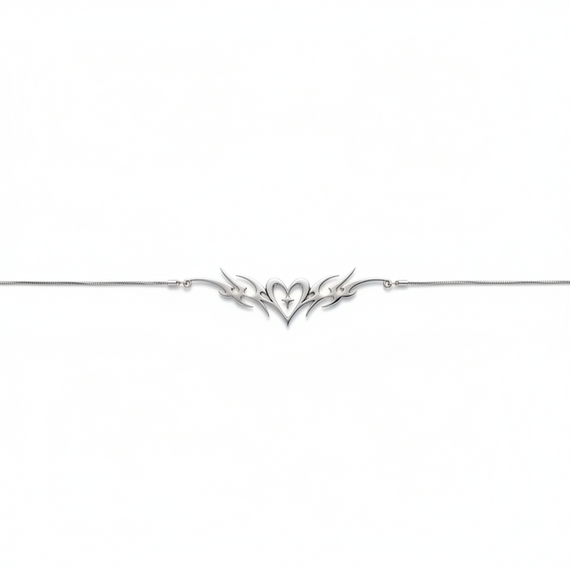 DRENCH'D silver heart shaped waist chain