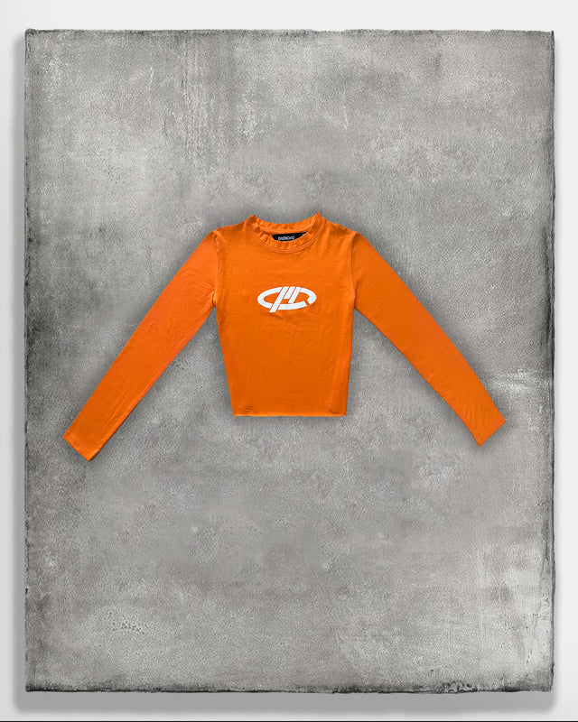 Orange full sleeve crop top