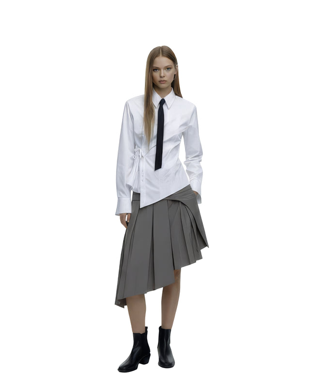 Asymmetric White Shirt